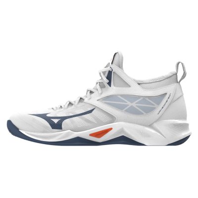 Zapatillas Para Voleibol Mizuno WAVE Dimension Mid Hombre - Blancos / Azules Oscuro / Azules - Chil